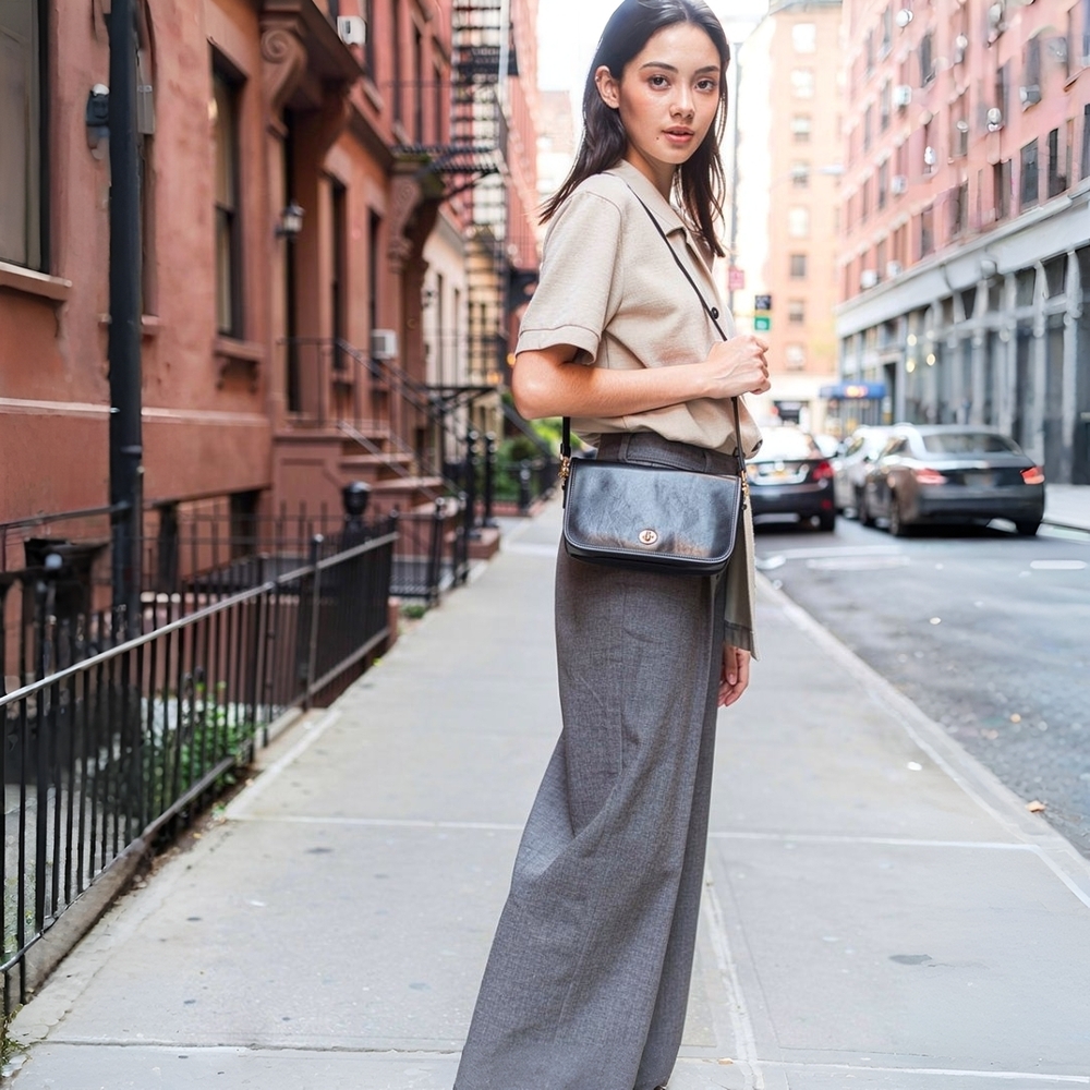 Vintage Coach Convertible Clutch Crossbody Black USA Glove Tanned Y2K Minimalist - Picture 4 of 16